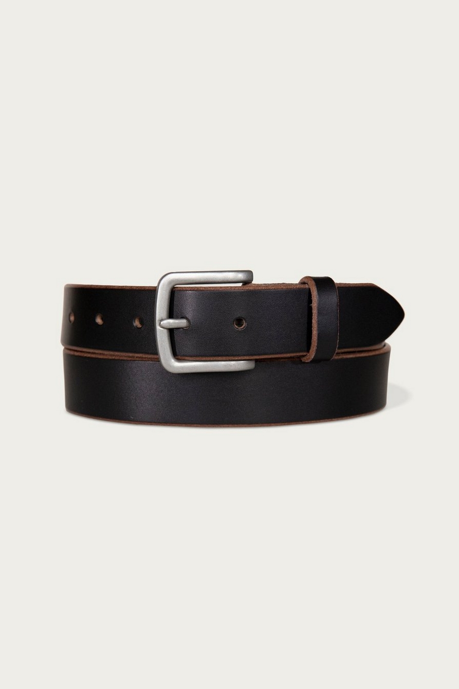 raw cut edged leather jean belt